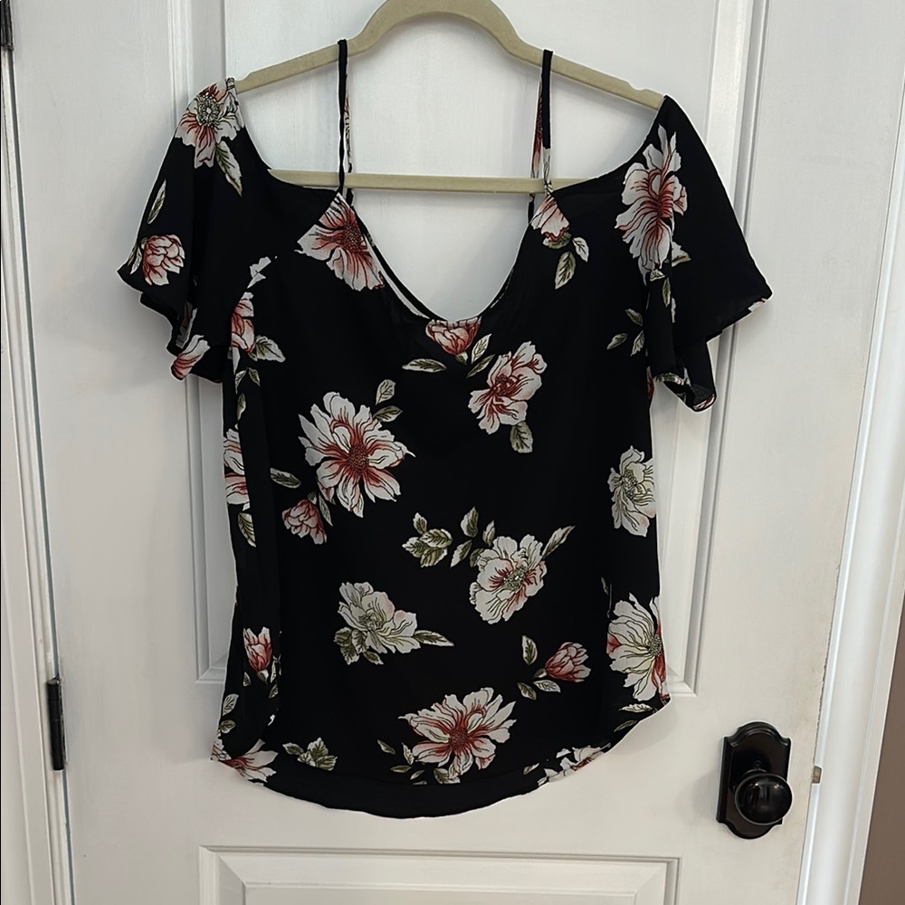 Floral Black Women's Top